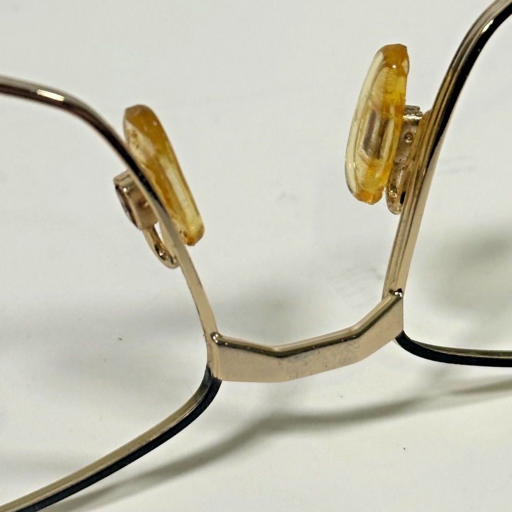 Bella Italia 311 Eyeglass Frames Womens 53-19-130 Black Gold Geometric Hexagon - Picture 8 of 8